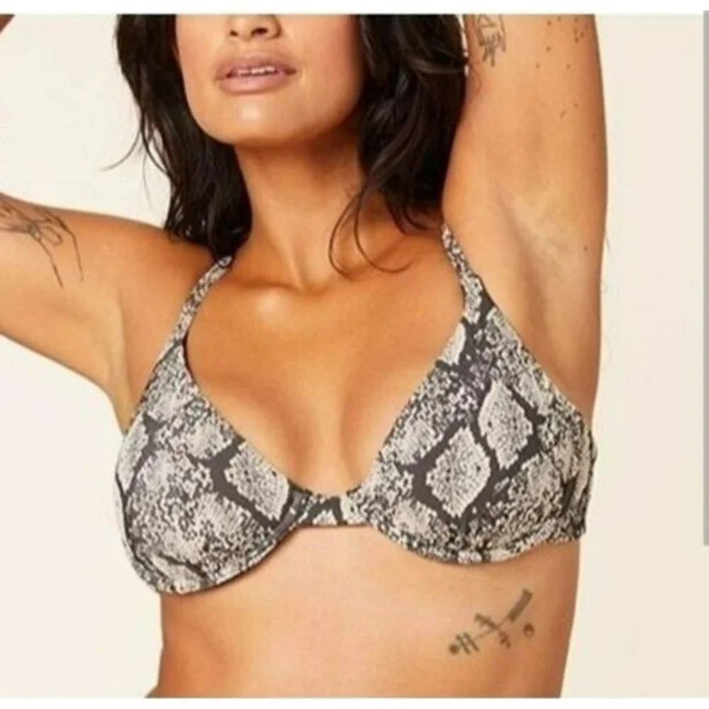 Andie Swim‎ Women's Size Small The Sicily Top Snakeskin Pattern NWT